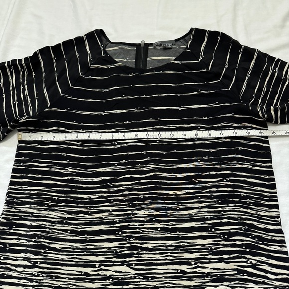 Vince Large 100% Silk Black & Ivory Shift Mini Dress ~ Classic Career Capsule - Picture 4 of 7